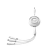 3in1 Joyroom Spalvingas USB į USB-C/Lightning/Micro USB laidas 3.5A, 1m (baltas)