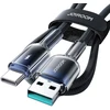 Joyroom S-A42 Crystal-Clear serijos duomenų perdavimo ir įkrovimo kabelis | USB-A į USB-C | 15 W | 1,2 m | juodas