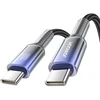 Joyroom S-A42 Crystal-Clear serijos duomenų perdavimo ir įkrovimo kabelis | USB-C į USB-C | 60W | 1,2 m | juodas