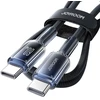 Joyroom S-A42 Crystal-Clear serijos duomenų perdavimo ir įkrovimo kabelis | USB-C į USB-C | 60W | 1,2 m | juodas