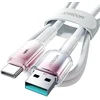 Joyroom S-A42 Crystal-Clear serijos duomenų perdavimo ir įkrovimo kabelis | USB-A į USB-C | 15 W | 1,2 m | balta