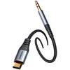 Joyroom stereo garso laidas AUX 3,5 mm mini lizdas - USB-C telefonui 1,2 m juodas (SY-A07)