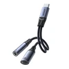 Du viename garso adapteris Joyroom SY-C02 Type-C iki 3.5 mm + Type-C (juodas)