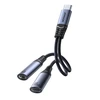 Garso adapteris du viename Joyroom SY-C03 Type-C į Dual Type-C (juodas)