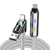 Kabelis 4w1 USB-C / USB-A arba USB-C / Lightning Blitzwolf BW-HDC6 1,2 m 240 W RGB (pilka)