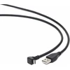 Gembird Cablexpert USB A - MicroUSB B, 1,8 m kampinis mikro-USB laidas, USB A, Micro-USB B, 1,8 m, Juodas