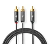 Kabelis Nedis RCA (Cinch) x2 - RCA (Cinch) x2 3m pilka (CATB24000GY30)