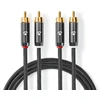 „Nedis“ stereo garso kabelis 2x RCA (M) - 2x RCA (M) 1,00 m ilgio
