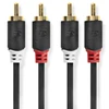 Kabelis Nedis Audio Cable 2x RCA -> 2 x RCA 2m Juodas