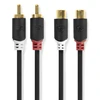 Nedis Stereo Audio kabelis 2x RCA (M) - 2x RCA (F) 2.00 m juoda