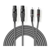 „Nedis“ subalansuotas garso kabelis 2x XLR 3 kontaktų (F) - 2x RCA (M) 3,00 m tamsiai mėlynas