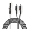 Nedis Stereo Audio kabelis jack 3.5 mm (M) - 2x RCA (M) 3.00 m tmavě pilka