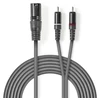 „Nedis“ subalansuotas garso kabelis XLR 3 kontaktų (M) - 2x RCA (M) 1,50 m, tamsiai pilkas