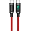KAKUSIGA KSC-599 duomenų perdavimo ir įkrovimo laidas | USB-C į USB-C | 100 W | su LED ekranu | 1,2 m | raudonas