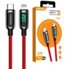 KAKUSIGA KSC-599 duomenų perdavimo ir įkrovimo laidas | USB-C į „Lightning“ | 20 W | su LED ekranu | 1,2 m | raudonas