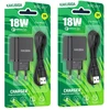 KAKUSIGA KSC-917 kelioninis įkroviklis | 18 W | USB-A | su pridedamu USB-C–USB-C laidu | juodas