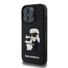 Karl Lagerfeld 3D Rubber Karl and Choupette Apple iPhone 16 Pro Max dėklas telefonui juodos spalvos