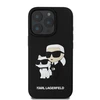 Karl Lagerfeld 3D Rubber Karl and Choupette Apple iPhone 16 Pro Max dėklas telefonui juodos spalvos