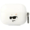 Karl Lagerfeld KLAPRUNCHH AirPods Pro dėklas baltos spalvos Silicone Choupette Head 3D