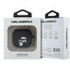 Karl Lagerfeld 3D Logo NFT Karl and Choupette silikoninis dėklas skirtas AirPods 4 juodos spalvos