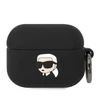 Karl Lagerfeld KLAPRUNIKK AirPods Pro dėklas ausinėms juodos spalvos silikoninis Karl Head 3D