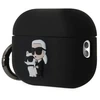 Karl Lagerfeld 3D Logo NFT Karl and Choupette silikoninis dėklas skirtas AirPods Pro 2 juodos spalvos