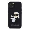 Karl Lagerfeld 3D Rubber Karl and Choupette dėklas telefonui Apple iPhone 13 juodos spalvos
