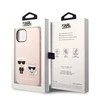 Karl Lagerfeld ir Choupette skystas silikoninis dėklas, skirtas iPhone 14 Plus Rožinė