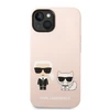 Karl Lagerfeld ir Choupette skystas silikoninis dėklas, skirtas iPhone 14 Plus Rožinė