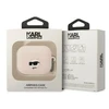 Apple AirPods Pro Karl Lagerfeld silikoninis Choupette Head 3D light ausinių dėklas rožinės spalvos