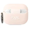 Apple AirPods Pro Karl Lagerfeld silikoninis Choupette Head 3D light ausinių dėklas rožinės spalvos