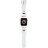 Apyrankė Apple Watch 4 / 5 / 6 / 7 / 8 / SE / Ultra (42 / 44 / 45 / 49 MM) Karl Lagerfeld 3D Rubber Karl&amp;Choupette Heads (KLAWLSLKCNH) baltos spalvos
