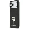 Karl Lagerfeld Fixed Glitter Metal Ikonik dėklas skirtas Apple iPhone 17 Pro Max juodos spalvos