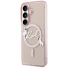 Karl Lagerfeld IML Choupette Karl Script Logo magnetinis dėklas iPhone Samsung Galaxy S26 rožinis
