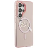 Karl Lagerfeld IML Choupette Karl Script Logo magnetinis dėklas iPhone Samsung Galaxy S26 Ultra rožinis