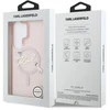 Karl Lagerfeld IML Choupette Karl Script Logo magnetinis dėklas iPhone Samsung Galaxy S26 Ultra rožinis