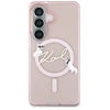 Karl Lagerfeld IML Choupette Karl Script Logo magnetinis dėklas iPhone Samsung Galaxy S26 rožinis