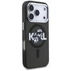 Karl Lagerfeld IML Glitter Karl &amp; Choupette Sketch Logo MagSafe dėklas skirtas Apple iPhone 17 Pro Juodas