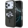 Karl Lagerfeld IML Glitter Karl &amp; Choupette Sketch Logo MagSafe dėklas skirtas Apple iPhone 17 Pro Juodas