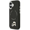 Karl Lagerfeld Karl & Choupette Pins MagSafe dėklas skirtas Apple iPhone 17 juodos spalvos