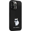 Apple iPhone 13 Pro Karl Lagerfeld dėklas Silicone C Metal Pin (KLHCP13LSMHCNPK) juodos spalvos
