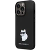 Apple iPhone 13 Pro Karl Lagerfeld dėklas Silicone C Metal Pin (KLHCP13LSMHCNPK) juodos spalvos