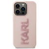Apple iPhone 15 Pro Karl Lagerfeld dėklas 3D Rubber Glitter Logo (KLHCP15L3DMBKCP) rožinės spalvos