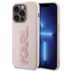 Apple iPhone 15 Pro Karl Lagerfeld dėklas 3D Rubber Glitter Logo (KLHCP15L3DMBKCP) rožinės spalvos