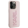 Apple iPhone 15 Pro Karl Lagerfeld dėklas 3D Rubber Glitter Logo (KLHCP15L3DMBKCP) rožinės spalvos