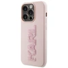 Apple iPhone 15 Pro Karl Lagerfeld dėklas 3D Rubber Glitter Logo (KLHCP15L3DMBKCP) rožinės spalvos