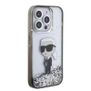 Apple iPhone 15 Pro Karl Lagerfeld Hardcase Liquid Glitter Ikonik (KLHCP15LLKKNSK) dėklas telefonui skaidrus