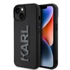 Apple iPhone 15 Karl Lagerfeld dėklas 3D Rubber Glitter Logo (KLHCP15S3DMBKCK) juodos spalvos