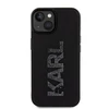 Apple iPhone 15 Karl Lagerfeld dėklas 3D Rubber Glitter Logo (KLHCP15S3DMBKCK) juodos spalvos