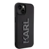 Apple iPhone 15 Karl Lagerfeld dėklas 3D Rubber Glitter Logo (KLHCP15S3DMBKCK) juodos spalvos